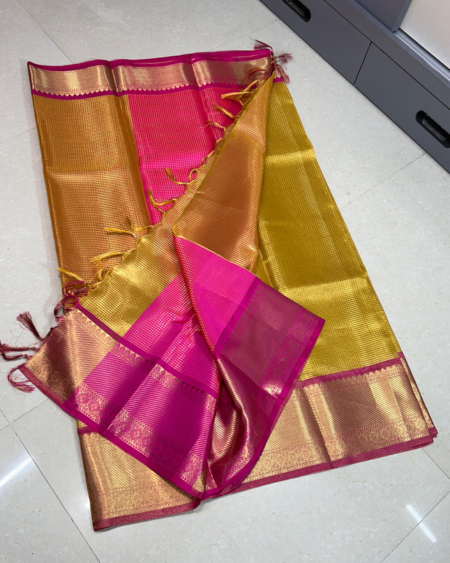 BANARASI  KANCHIPURAM ZARI TISSUE  VASKAT  SAREE