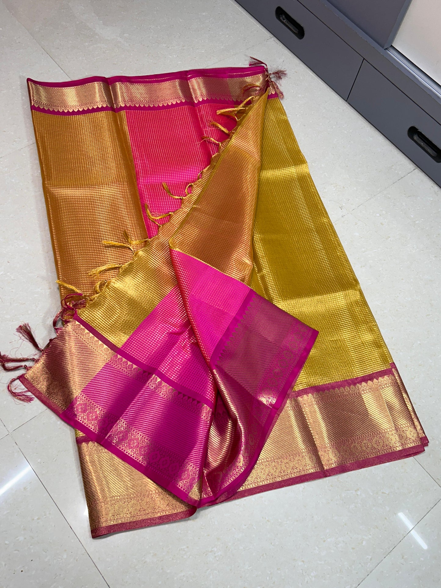 BANARASI  KANCHIPURAM ZARI TISSUE  VASKAT  SAREE