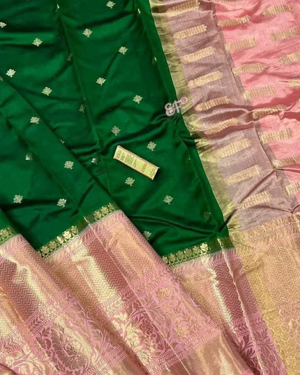 BANARASI SEMI KATAN SIK DYED SAREES