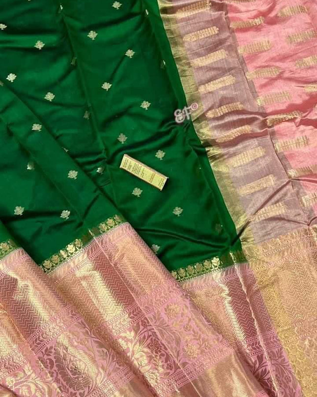 BANARASI SEMI KATAN SIK DYED SAREES
