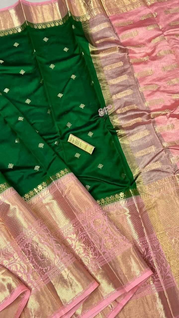 Banarasi Semi Katan Silk Dyed Sarees