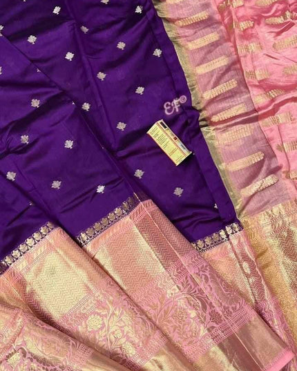 BANARASI SEMI KATAN SIK DYED SAREES