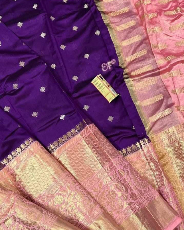 BANARASI SEMI KATAN SIK DYED SAREES
