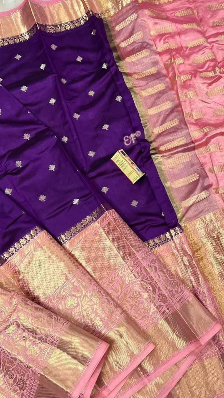 BANARASI SEMI KATAN SIK DYED SAREES