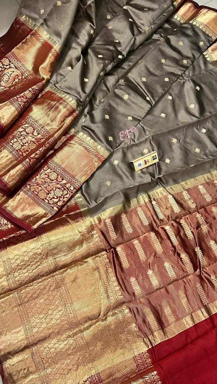 BANARASI SEMI KATAN SIK DYED SAREES