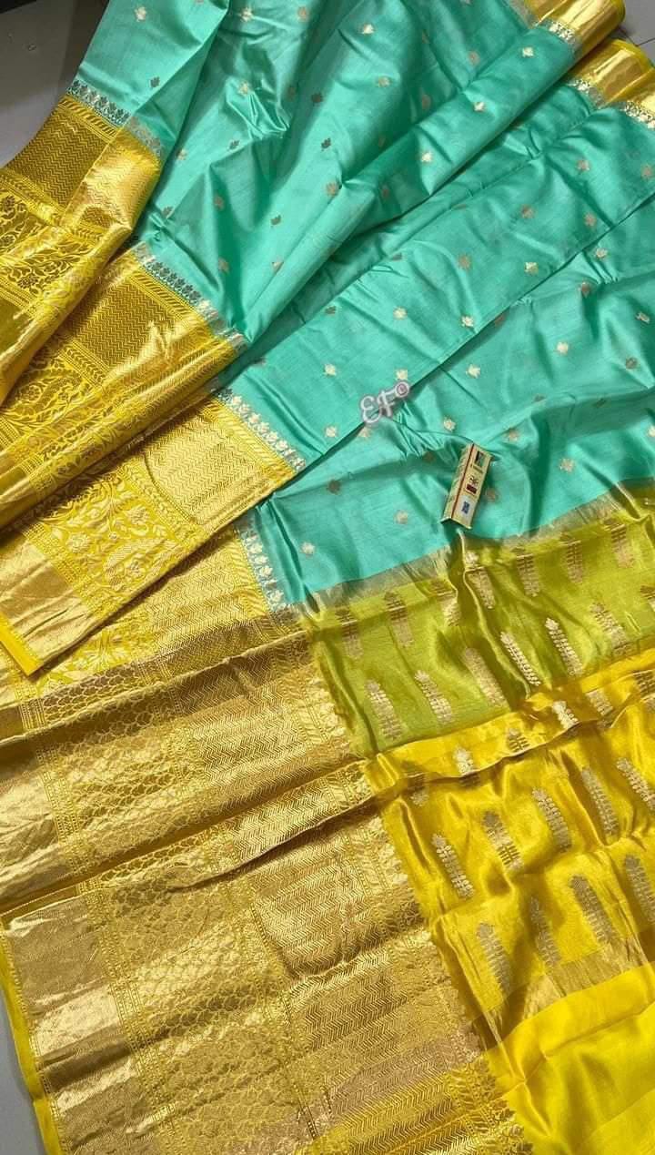 BANARASI SEMI KATAN SIK DYED SAREES