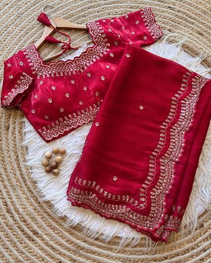 Pure soft zimmy choo silk saree