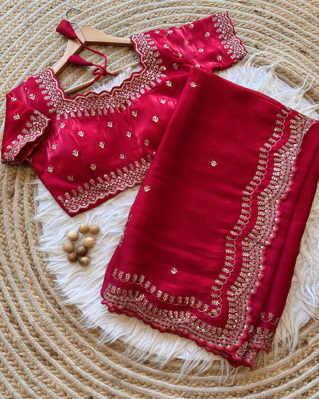 Pure soft zimmy choo silk saree