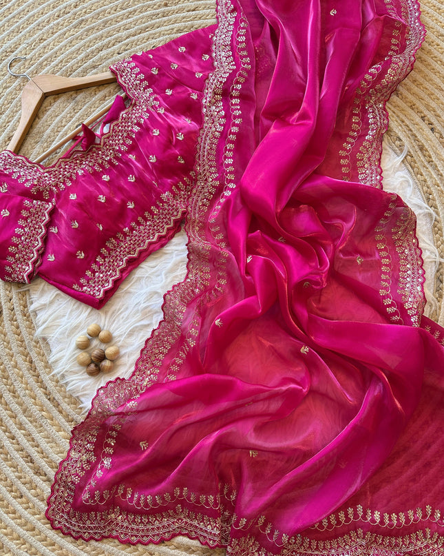 Pure soft zimmy choo silk saree