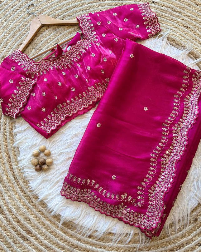 Pure soft zimmy choo silk saree