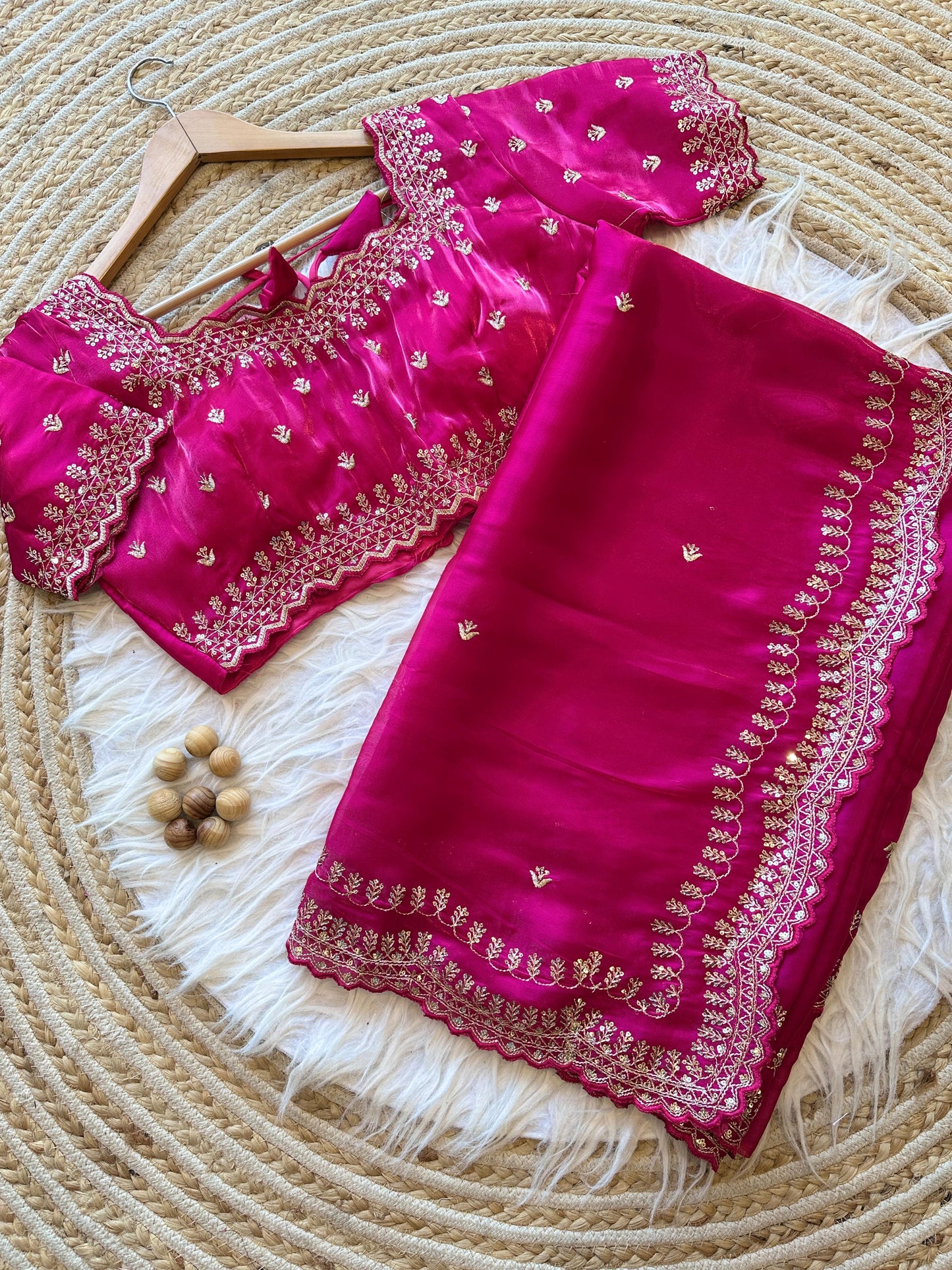 Pure soft zimmy choo silk saree