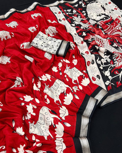 Budget range kalamkari Decent Cotton Saree