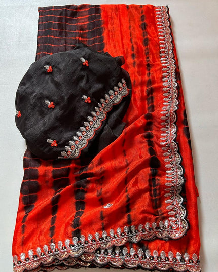 Soft Hand Dyeing Chinnon Saree