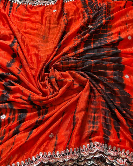 Soft Hand Dyeing Chinnon Saree