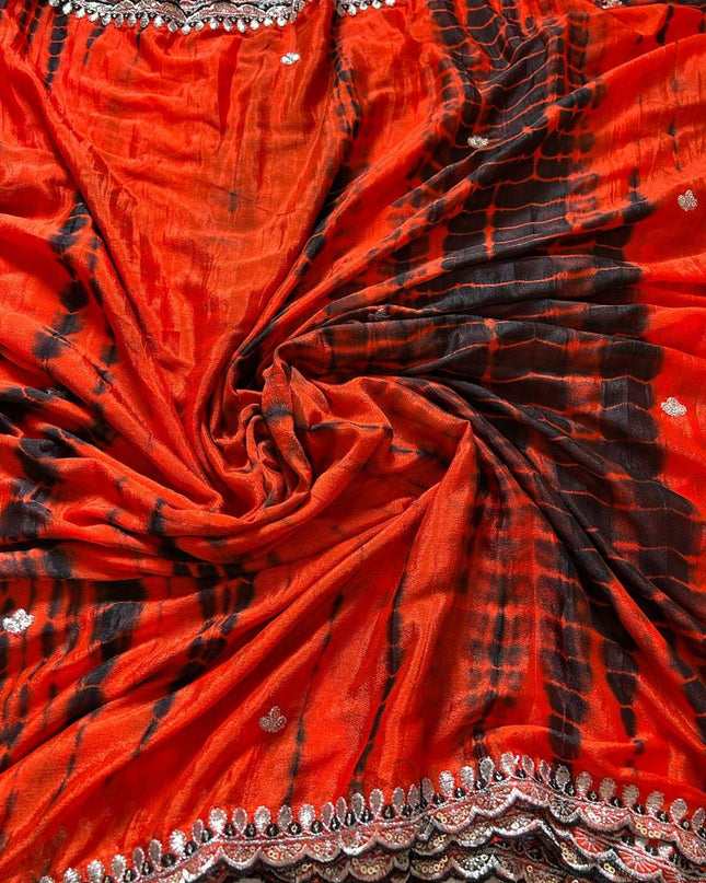Soft Hand Dyeing Chinnon Saree
