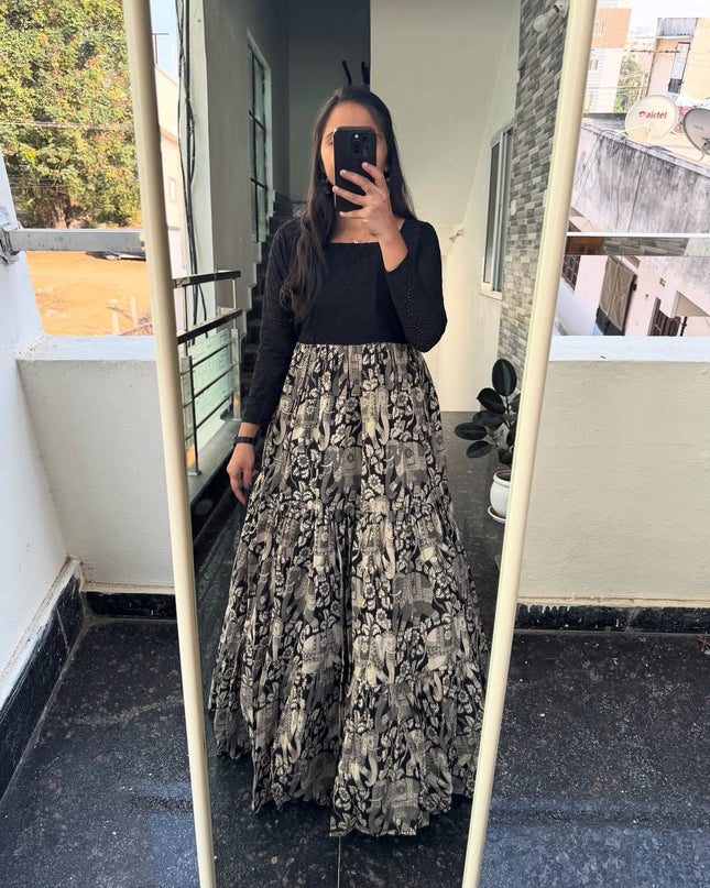 Hakoba Cotton with attractive print with Full lining