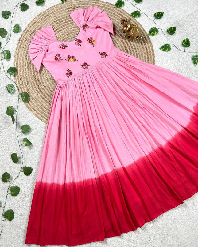 Mull mull maggam work gowns