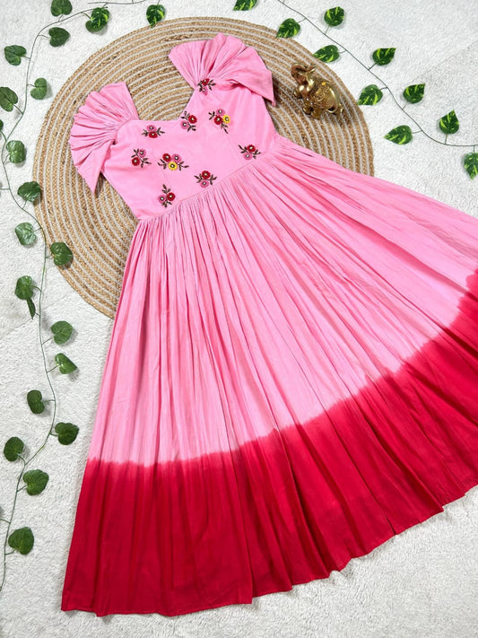 Mull mull maggam work gowns