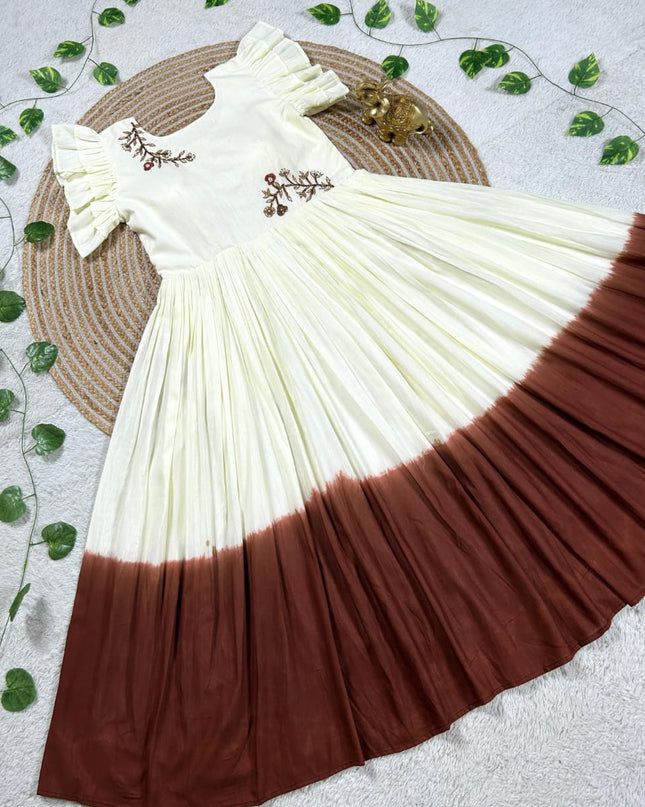 Mull mull maggam work gowns