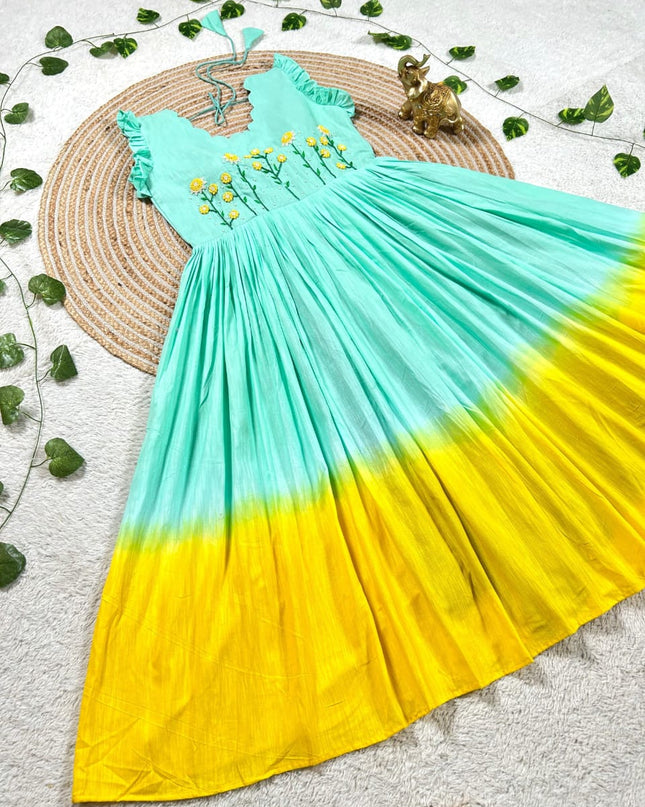 Mull mull maggam work gowns