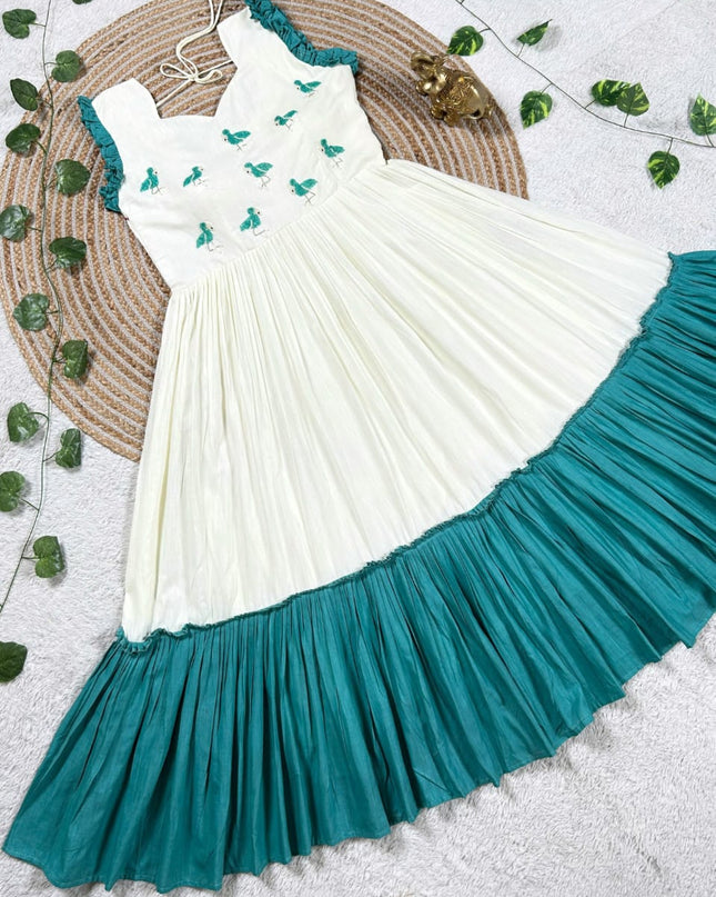 Mull mull maggam work gowns