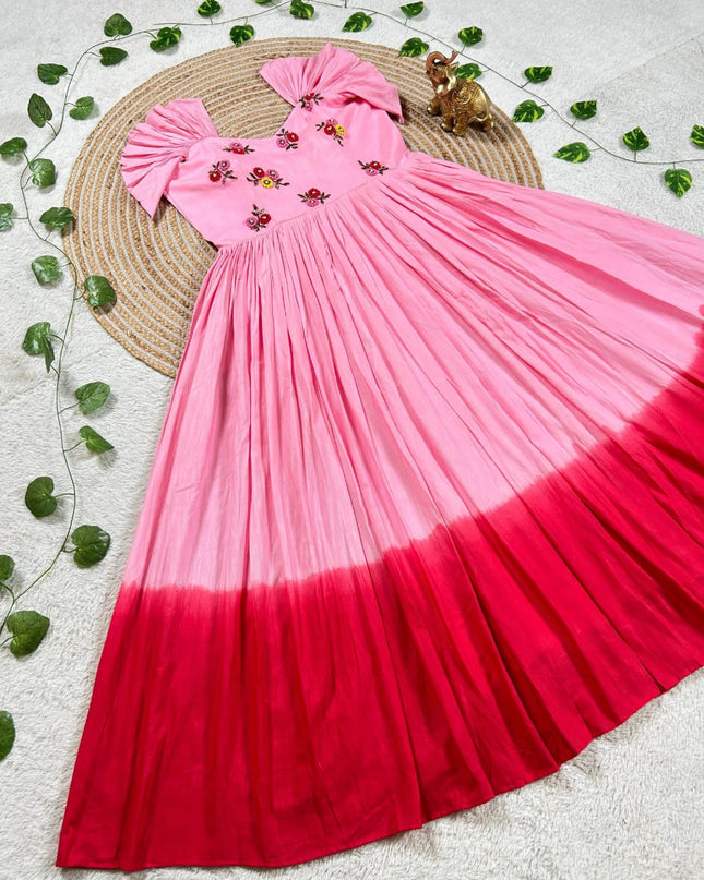 Mull mull maggam work gowns