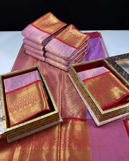 Premium semi-kanchi soft brocade jaal weaving saree