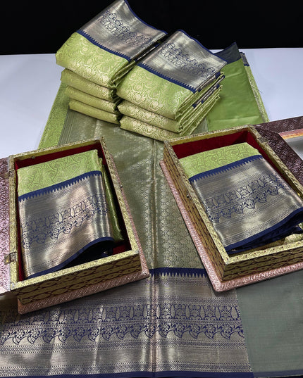 Premium semi-kanchi soft brocade jaal weaving saree