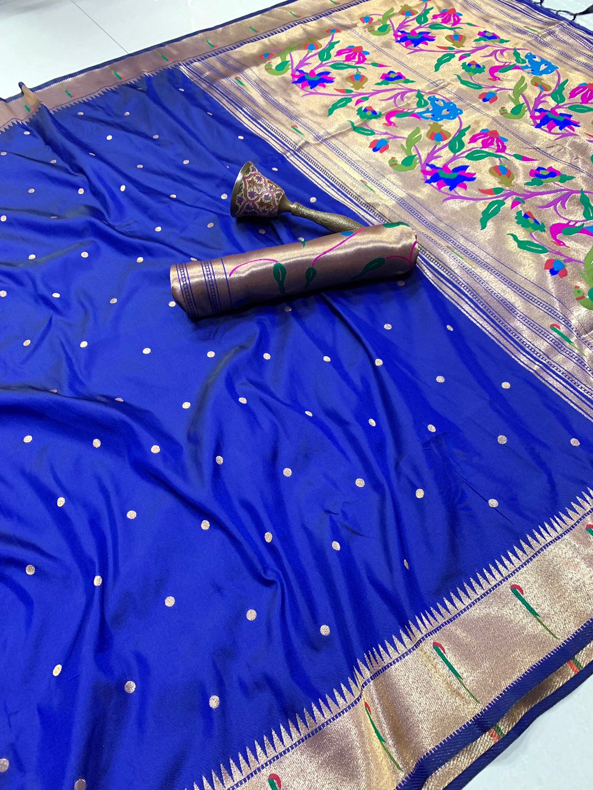 PURE SOFT GOLD ZARI SOFT SILK PAITHANI SAREES
