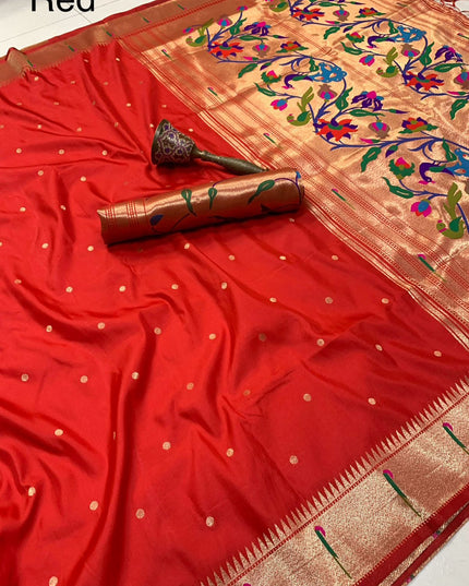 PURE SOFT GOLD ZARI SOFT SILK PAITHANI SAREES