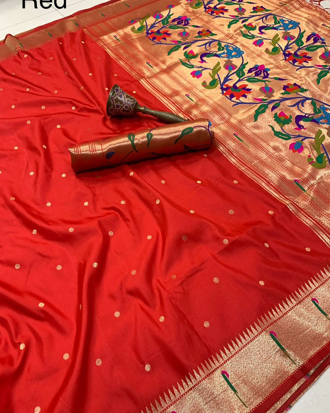 PURE SOFT GOLD ZARI SOFT SILK PAITHANI SAREES