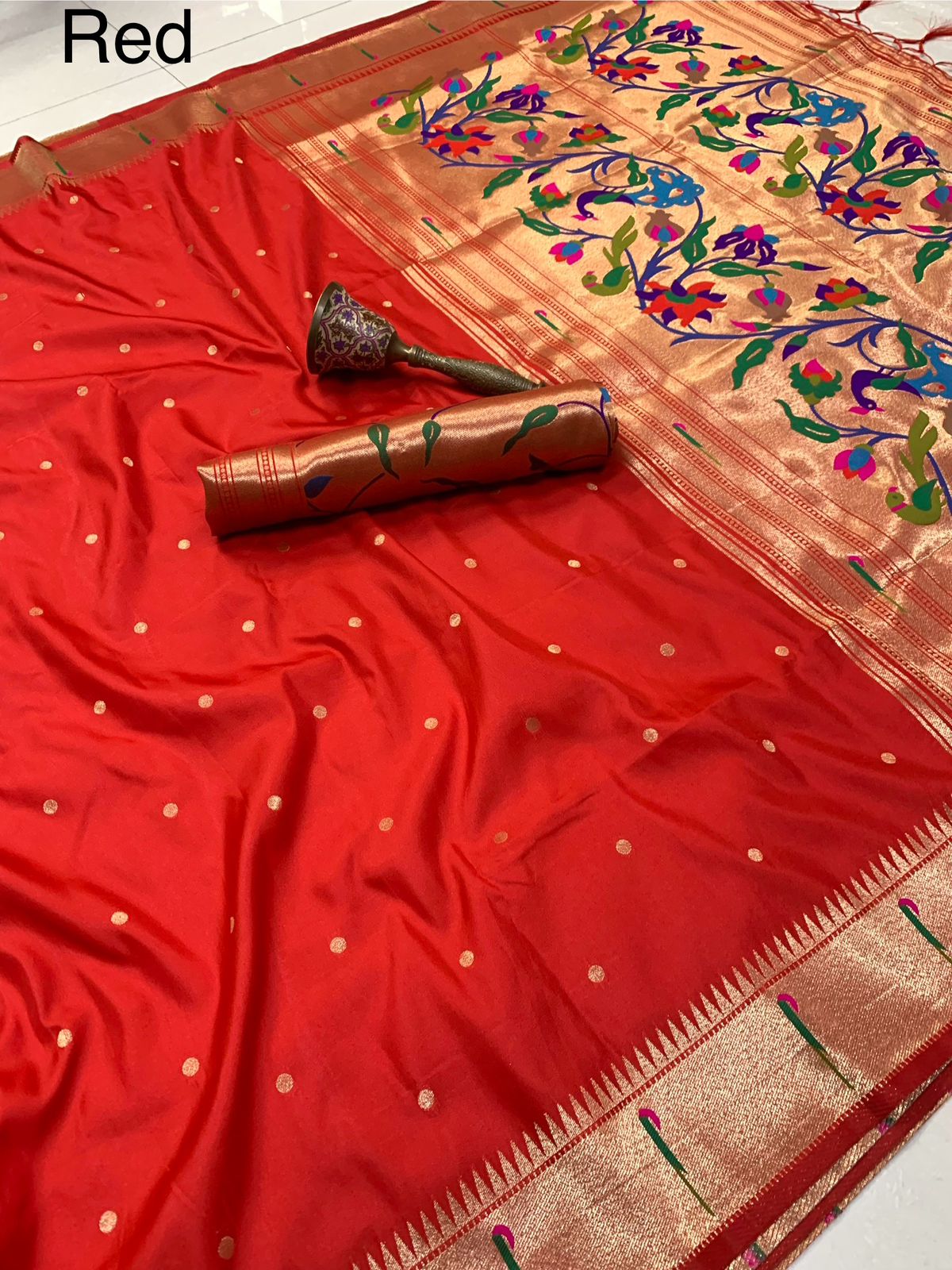 PURE SOFT GOLD ZARI SOFT SILK PAITHANI SAREES