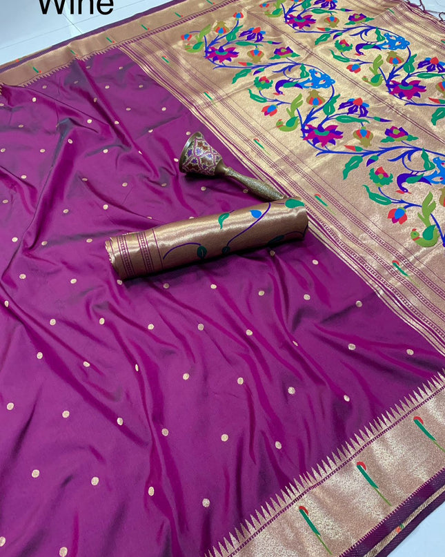 PURE SOFT GOLD ZARI SOFT SILK PAITHANI SAREES