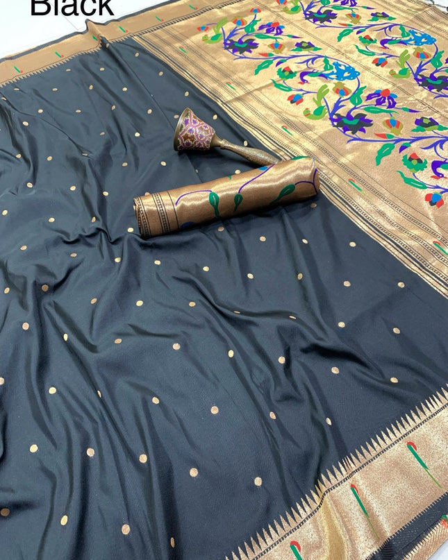 PURE SOFT GOLD ZARI SOFT SILK PAITHANI SAREES