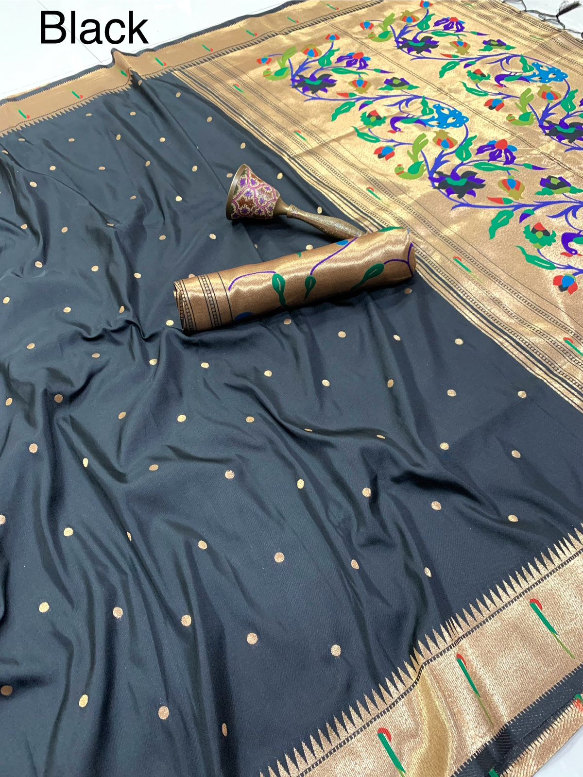 PURE SOFT GOLD ZARI SOFT SILK PAITHANI SAREES