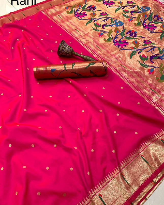 PURE SOFT GOLD ZARI SOFT SILK PAITHANI SAREES