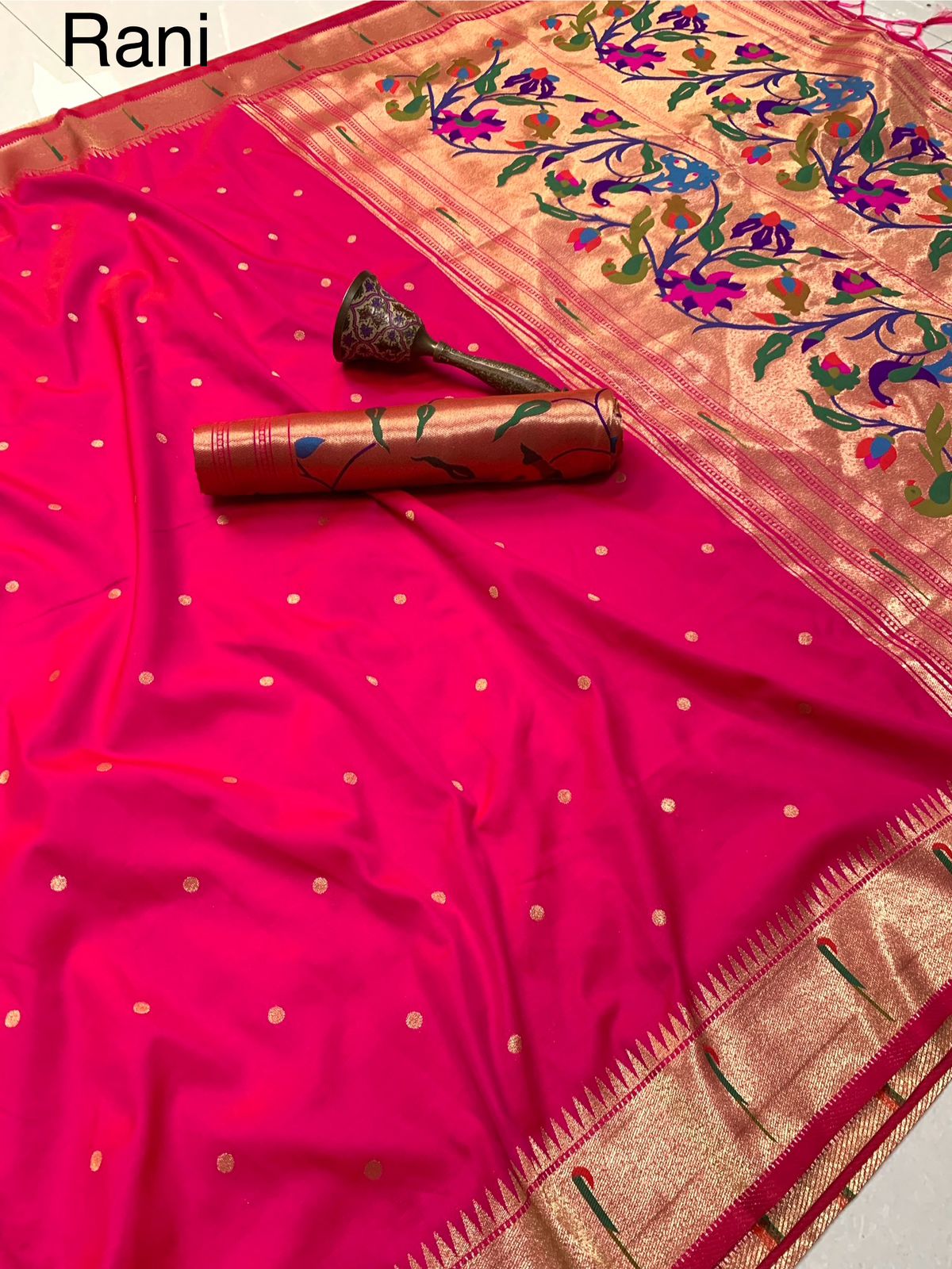 PURE SOFT GOLD ZARI SOFT SILK PAITHANI SAREES