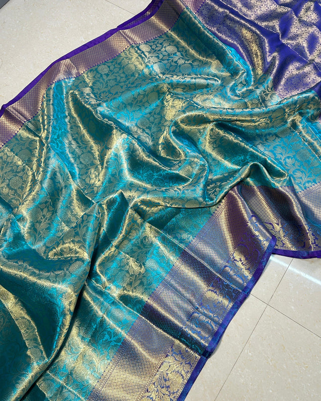 BANARASI  KANCHIPURAM ZARI TISSUE  VASKAT  SAREE