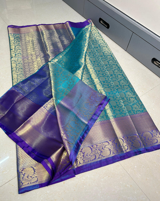 BANARASI  KANCHIPURAM ZARI TISSUE  VASKAT  SAREE