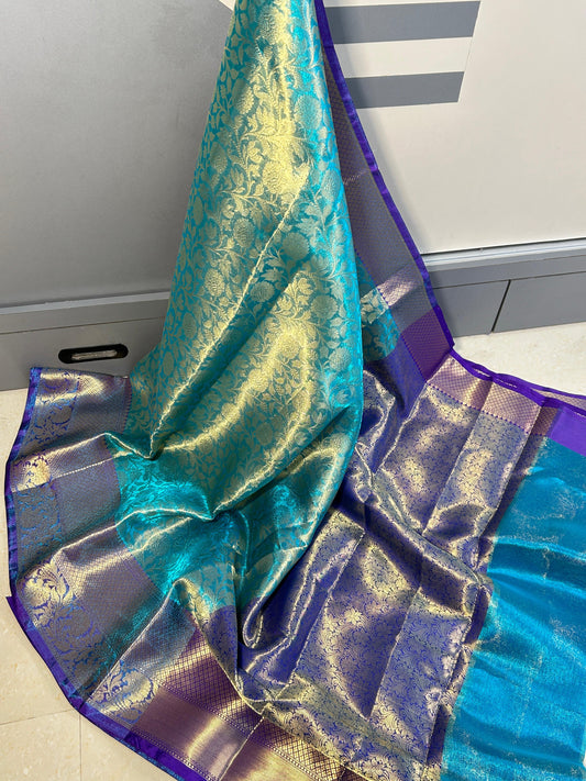BANARASI  KANCHIPURAM ZARI TISSUE  VASKAT  SAREE