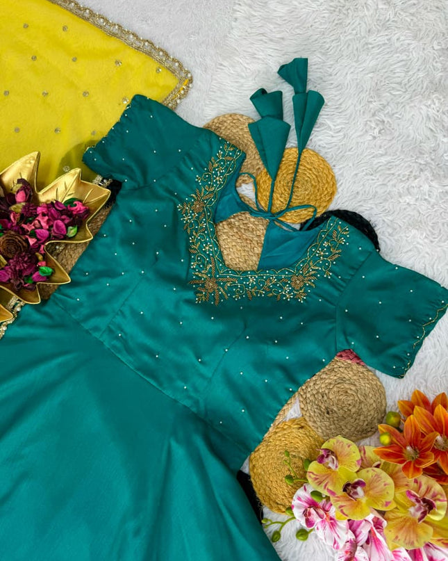 Beautiful Maggam Work Gown With Sequins Embroidery Dupatta