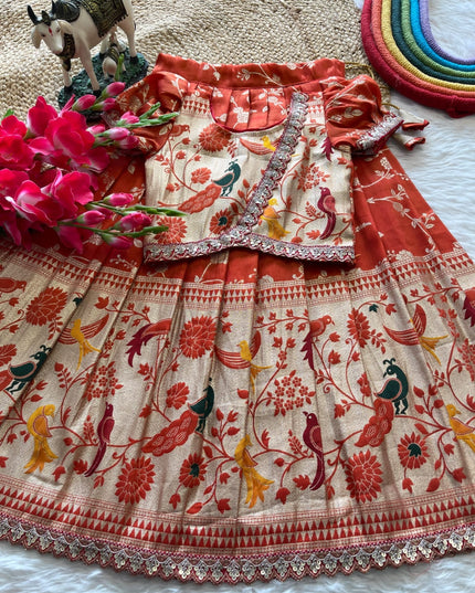 Kids Lehenga Paithani Sets For Festival
