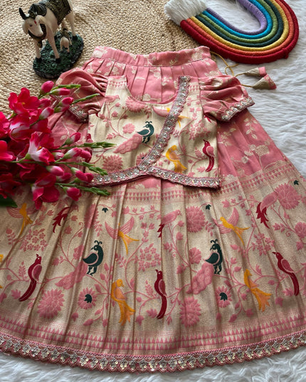 Kids Lehenga Paithani Sets For Festival