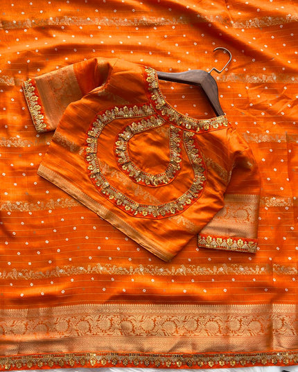 NEW PREMIUM HEAVY MYSORE SILK SAREE WITH STICHED BLOUSE