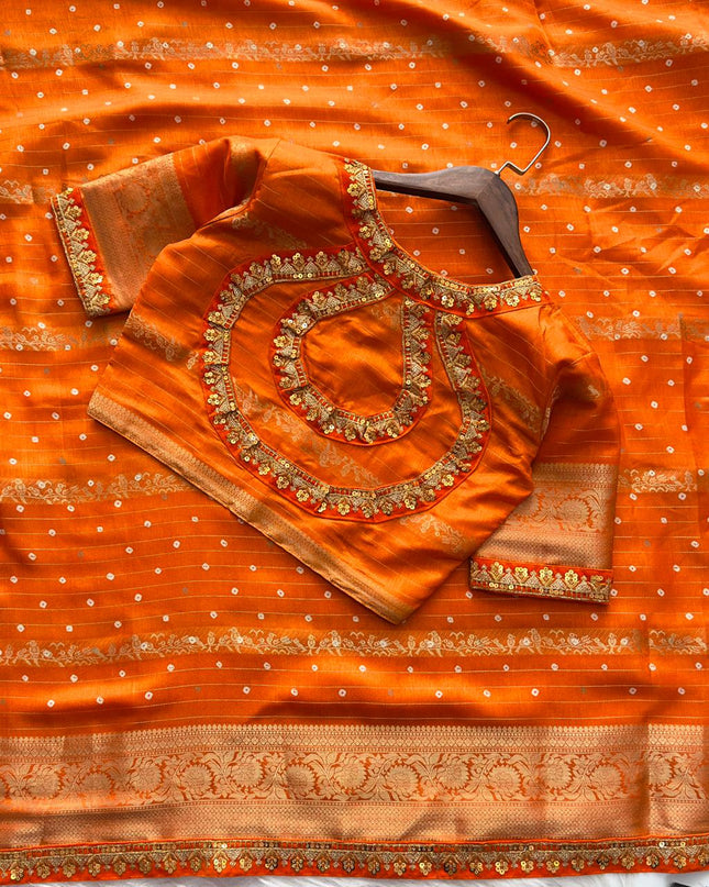 NEW PREMIUM HEAVY MYSORE SILK SAREE WITH STICHED BLOUSE