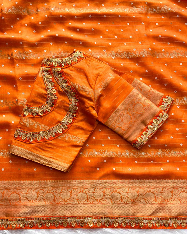 NEW PREMIUM HEAVY MYSORE SILK SAREE WITH STICHED BLOUSE