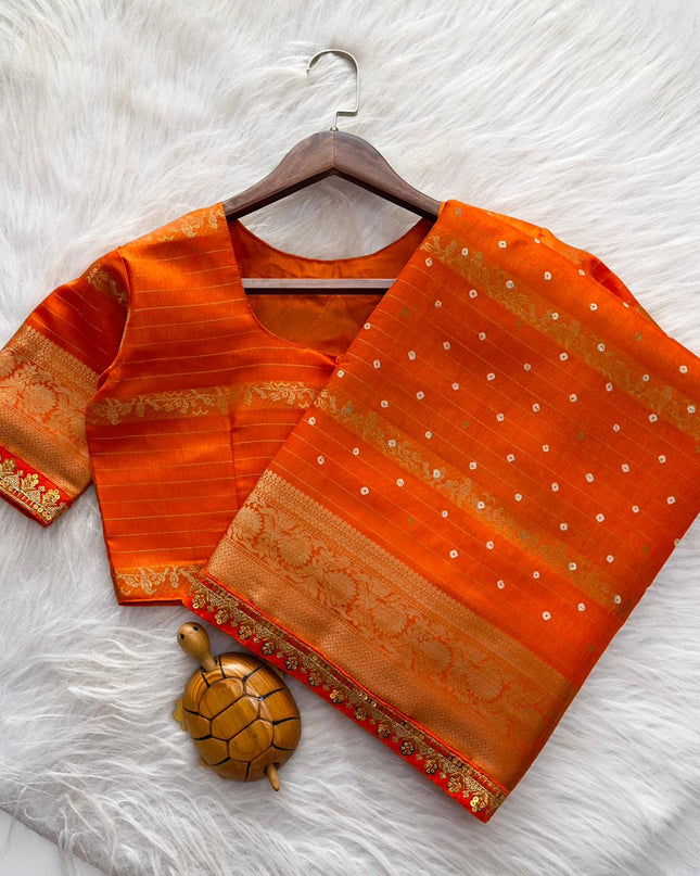 NEW PREMIUM HEAVY MYSORE SILK SAREE WITH STICHED BLOUSE