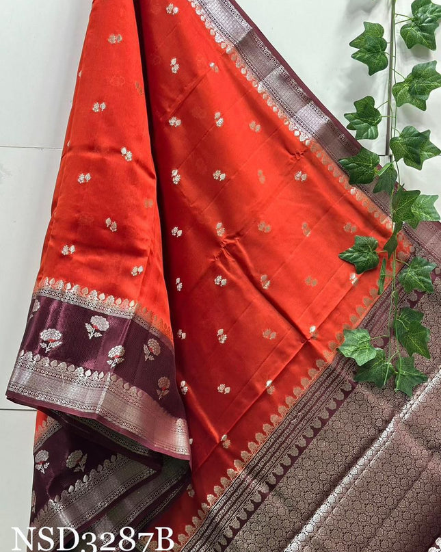 Banarasi handloom row mango silk dyble fabric Sarees