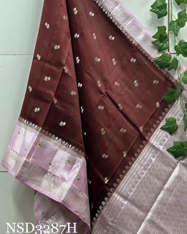 Banarasi handloom row mango silk dyble fabric Sarees