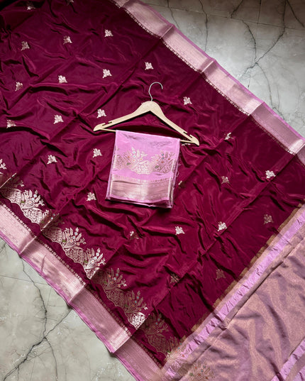 Banarasi handloom row mango silk dyble fabric Sarees